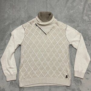 TRASH NOUVEAU Beige High Collar 1/2 Zip Sweater Men's Size XL